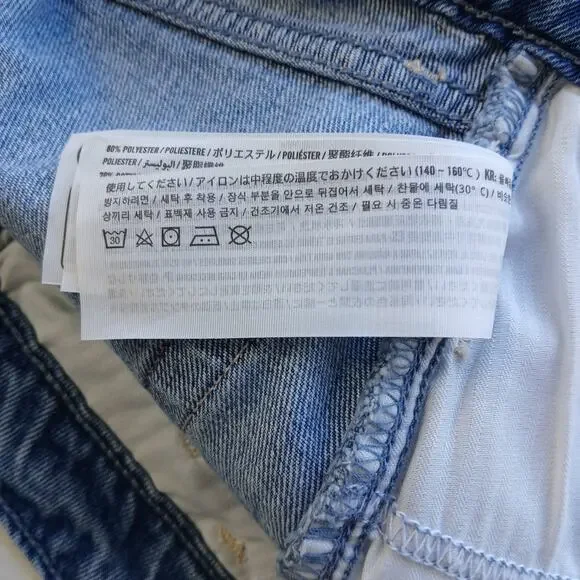 Hollister Ultra High-Rise 90s Short 00 W24 med wash denim jorts cutoff jeans - Picture 8 of 13